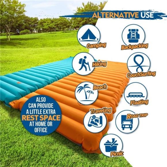 Extra Thickness Inflatable Sleeping Pad with Built-in Pump, Most Comfortable - Picture 5 of 6